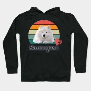 Samoyed retro sunset, perfect for anyone that loves samoyed dogs Hoodie